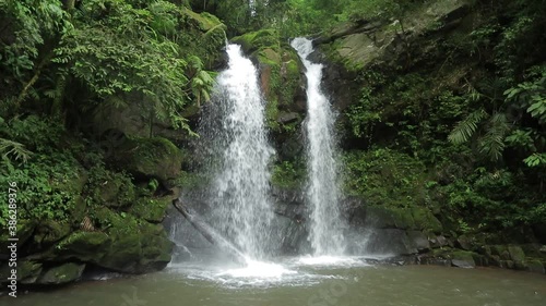 Sapan Waterfall (Namtok Sapan) 1st floor is  most beautiful waterfall of NAN province.  Khun Nan National Park, Sapan village, Boklua District, Nan Province, Thailand