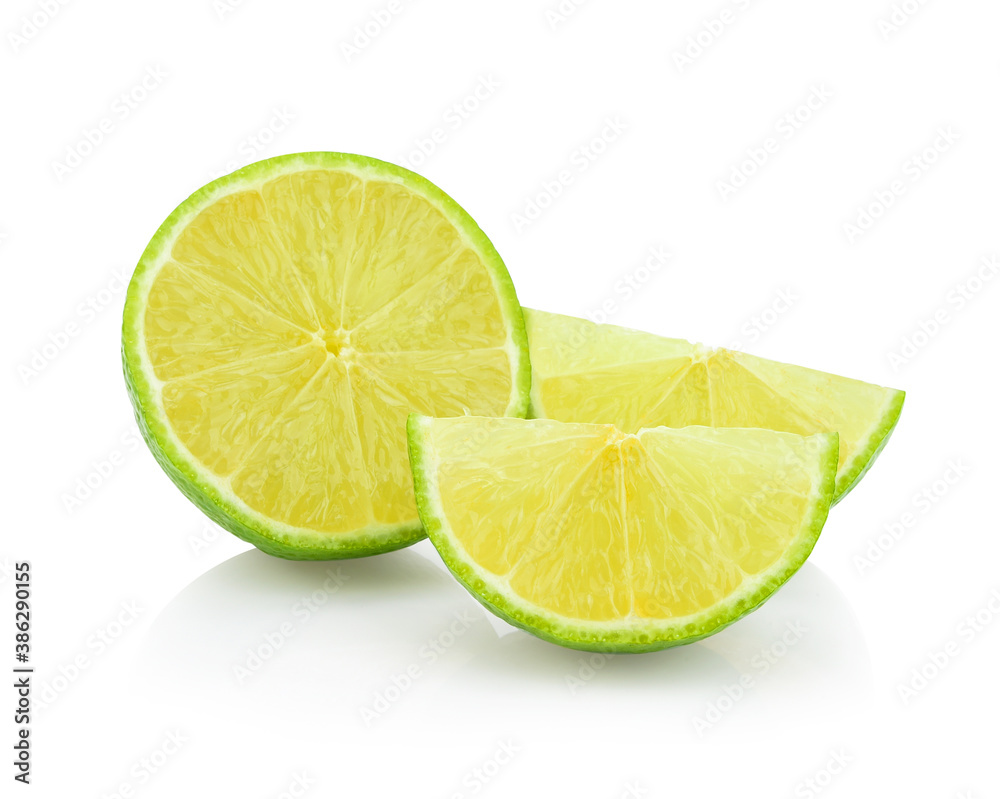 Citrus lime fruit isolated on white background cutout Citrus lime fruit isolated on white background cutout