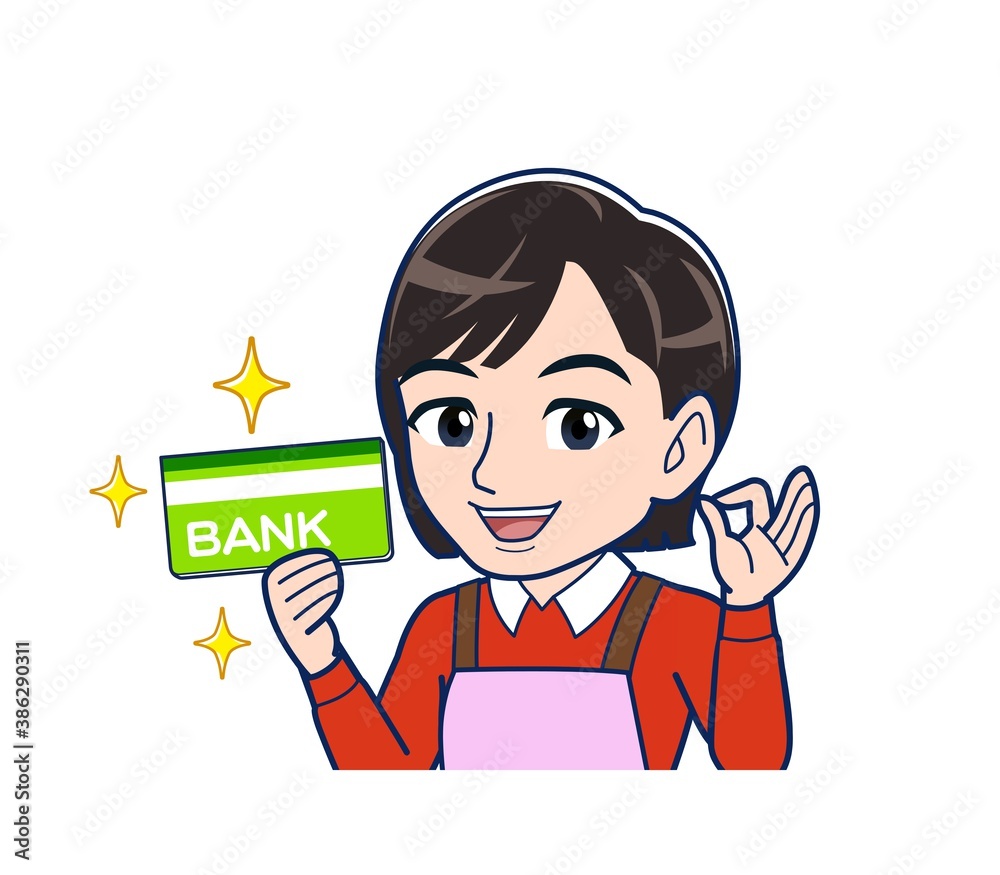 Beautiful woman in a pink apron