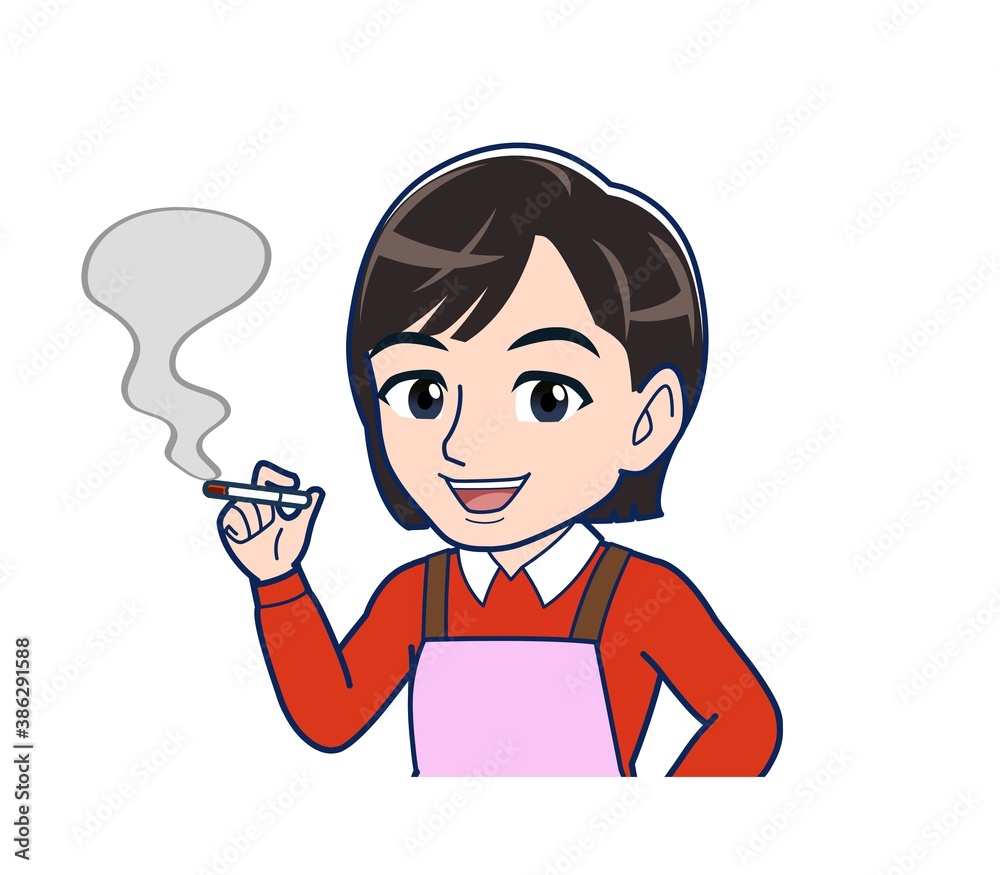 Beautiful woman in a pink apron Beautiful woman in a pink apron