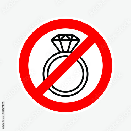 No jewelry icon. Flat No jewelry symbol. vector illustration