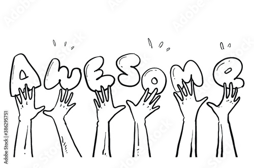 Wallpaper Mural applause hand drawn Torontodigital.ca