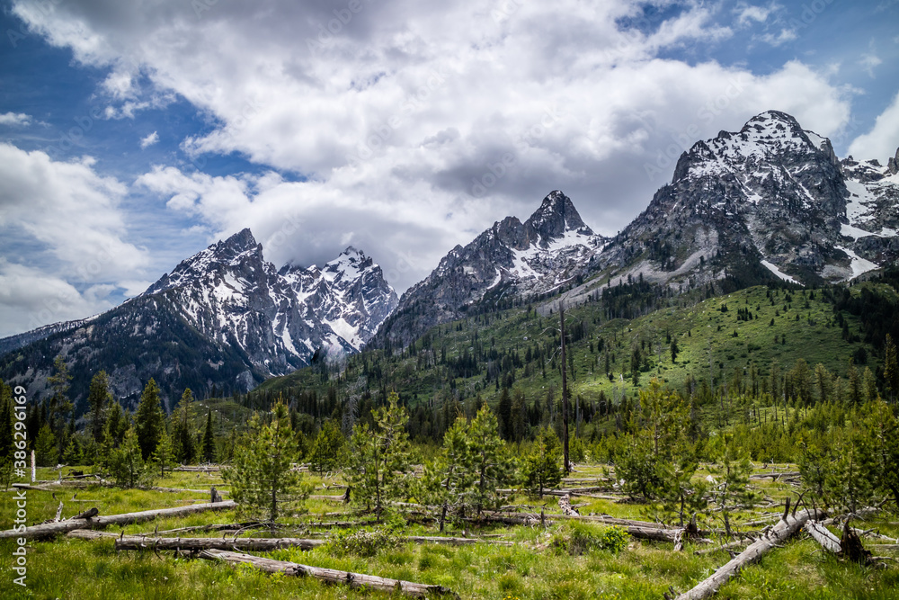 An overlooking view of Grand Tetons NP, Wyoming