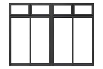 Black aluminum door frame isolated on a white background