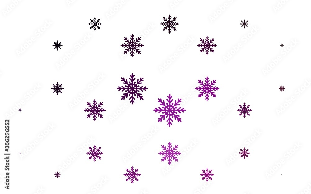 Light Purple vector cover with beautiful snowflakes. Light Purple vector cover with beautiful snowflakes.