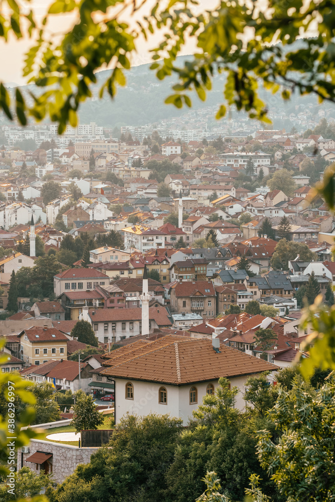 Cityscape of Sarajevo city at summer, BiH