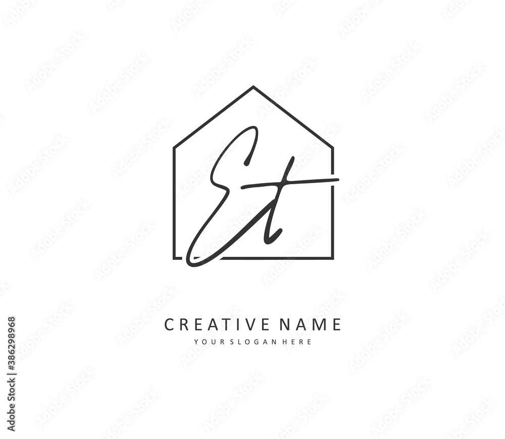 E T ET Initial letter handwriting and signature logo. A concept handwriting initial logo with template element. E T ET Initial letter handwriting and signature logo. A concept handwriting initial logo with template element.