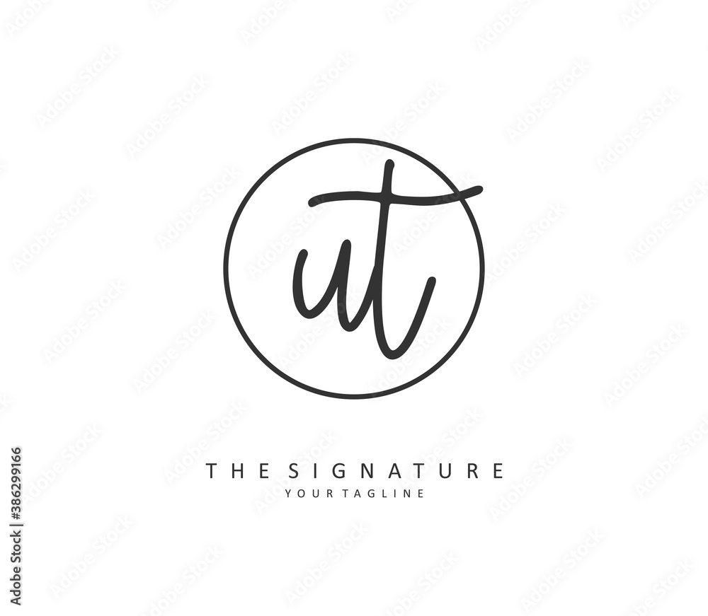 U T UT Initial letter handwriting and signature logo. A concept handwriting initial logo with template element. U T UT Initial letter handwriting and signature logo. A concept handwriting initial logo with template element.