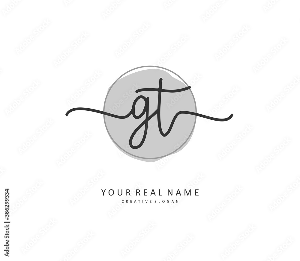 G T GT Initial letter handwriting and signature logo. A concept handwriting initial logo with template element. G T GT Initial letter handwriting and signature logo. A concept handwriting initial logo with template element.