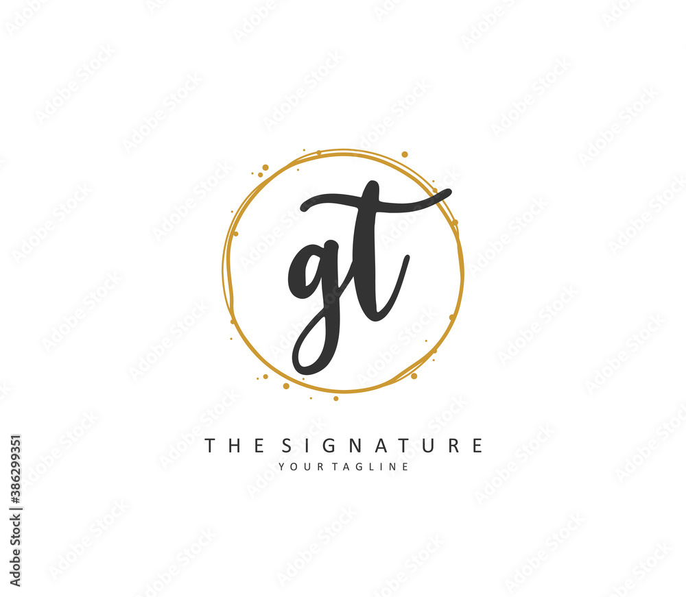 G T GT Initial letter handwriting and signature logo. A concept handwriting initial logo with template element. G T GT Initial letter handwriting and signature logo. A concept handwriting initial logo with template element.