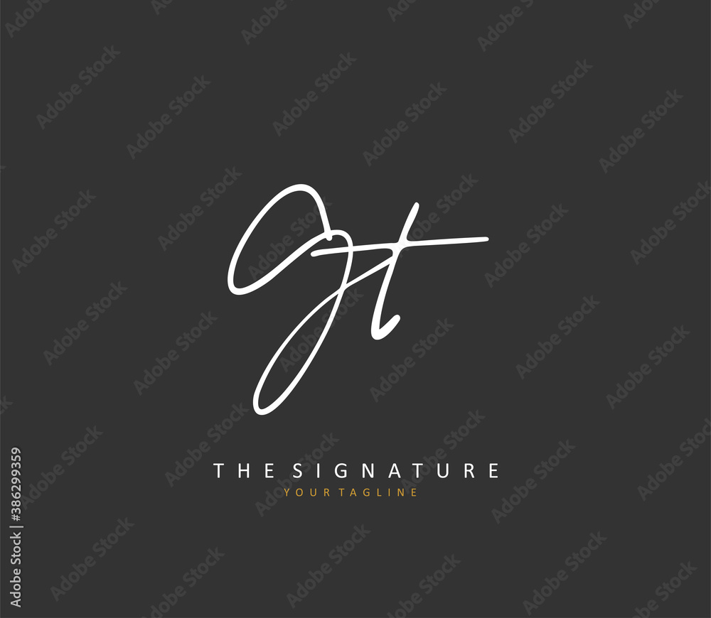 G T GT Initial letter handwriting and signature logo. A concept handwriting initial logo with template element. G T GT Initial letter handwriting and signature logo. A concept handwriting initial logo with template element.