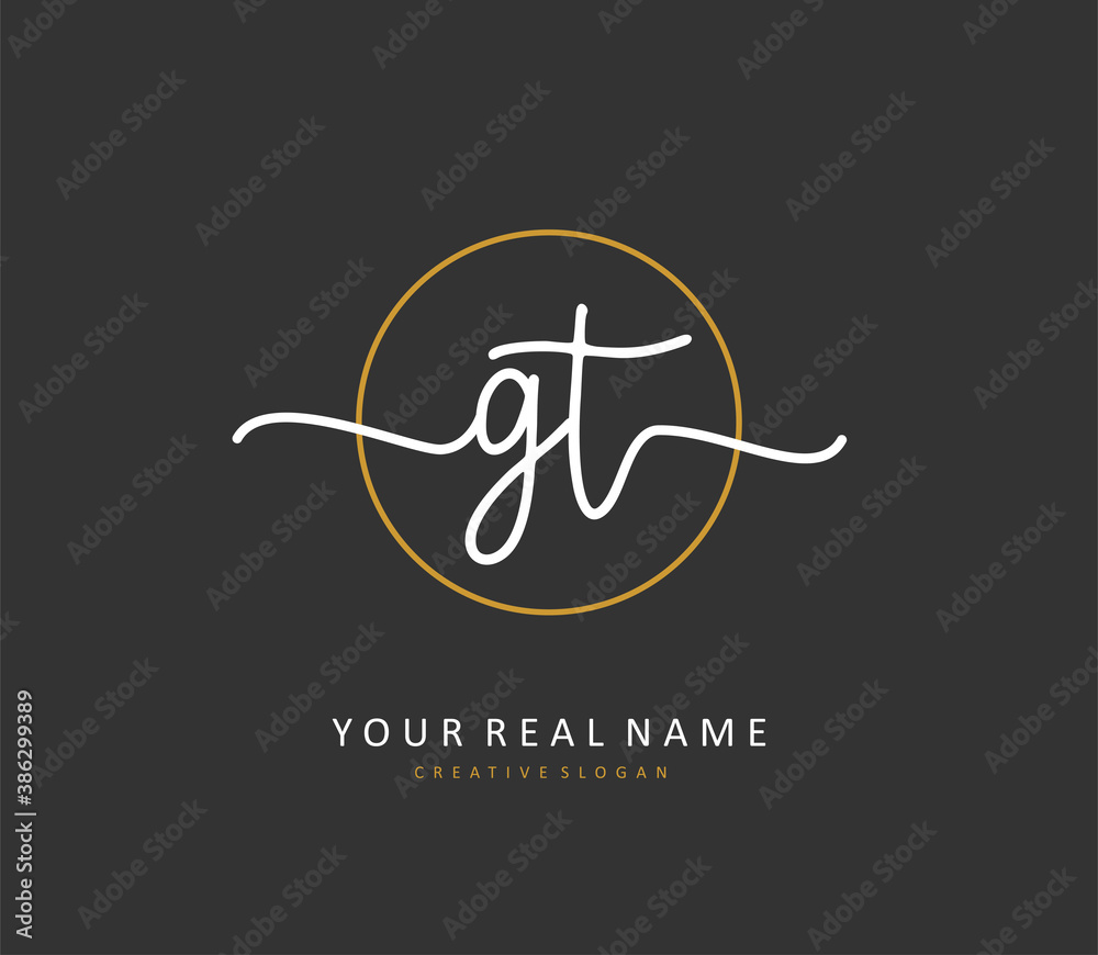 G T GT Initial letter handwriting and signature logo. A concept handwriting initial logo with template element. G T GT Initial letter handwriting and signature logo. A concept handwriting initial logo with template element.