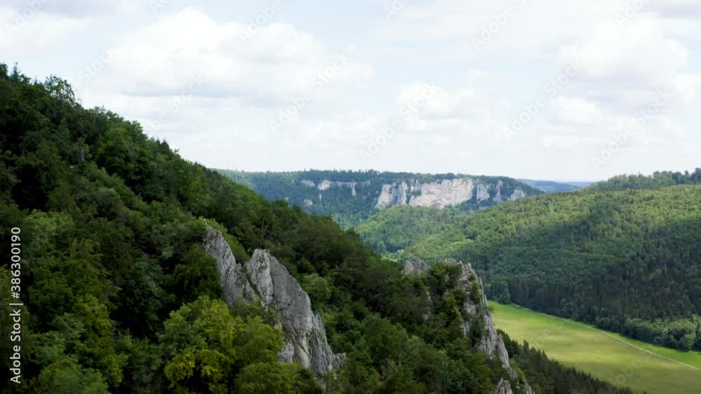 Aerial of Rocky Landscape between Green Forest in Southern Germany Aerial of Rocky Landscape between Green Forest in Southern Germany