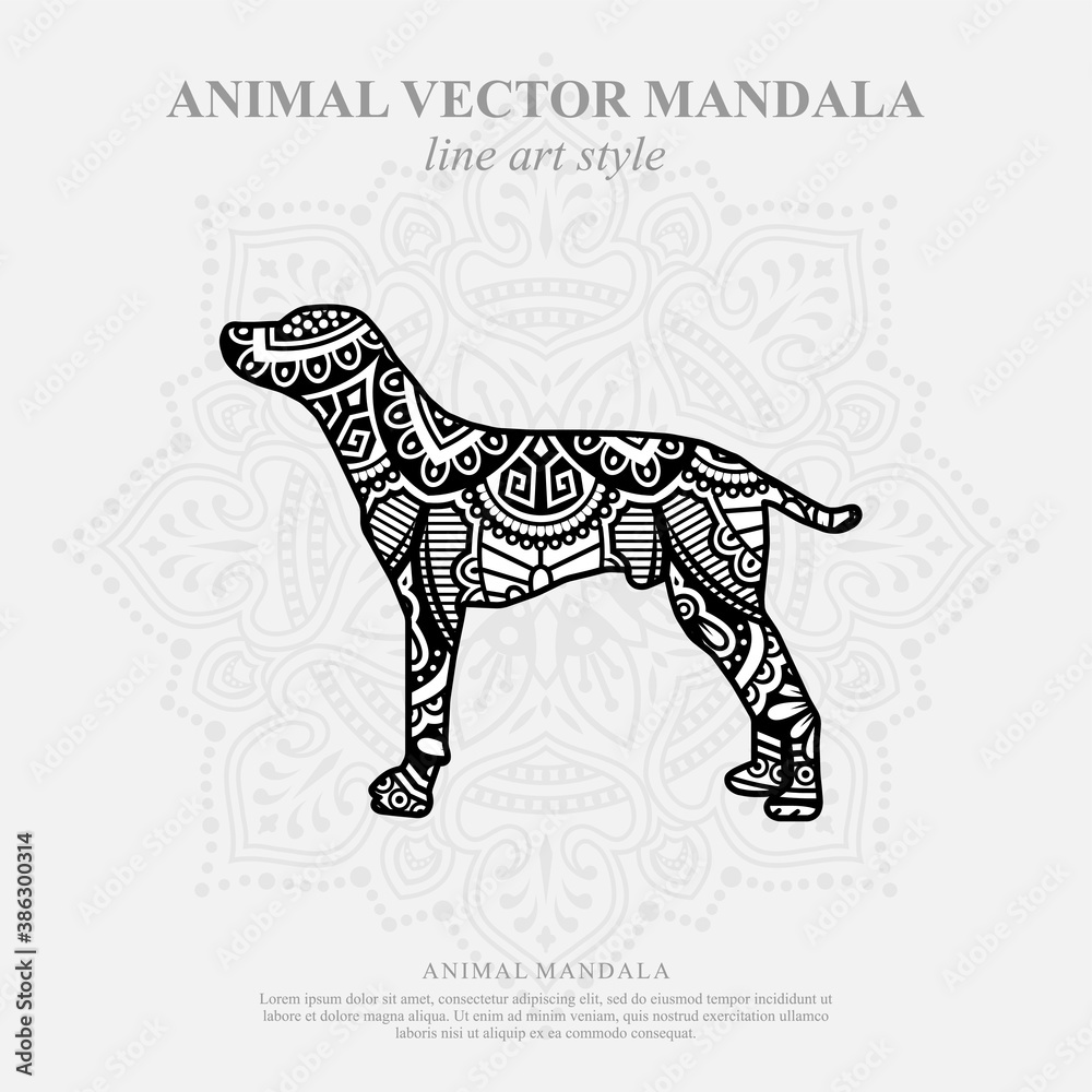 Fototapeta premium Animal Vector Mandala Line Art Style