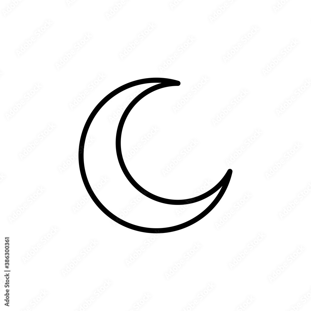 Crescent line symbol. Design template vector Crescent line symbol. Design template vector