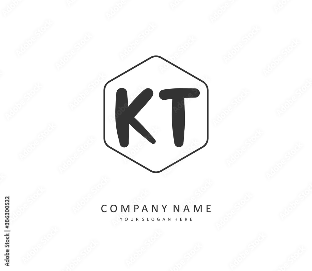 K T KT Initial letter handwriting and signature logo. A concept handwriting initial logo with template element. K T KT Initial letter handwriting and signature logo. A concept handwriting initial logo with template element.