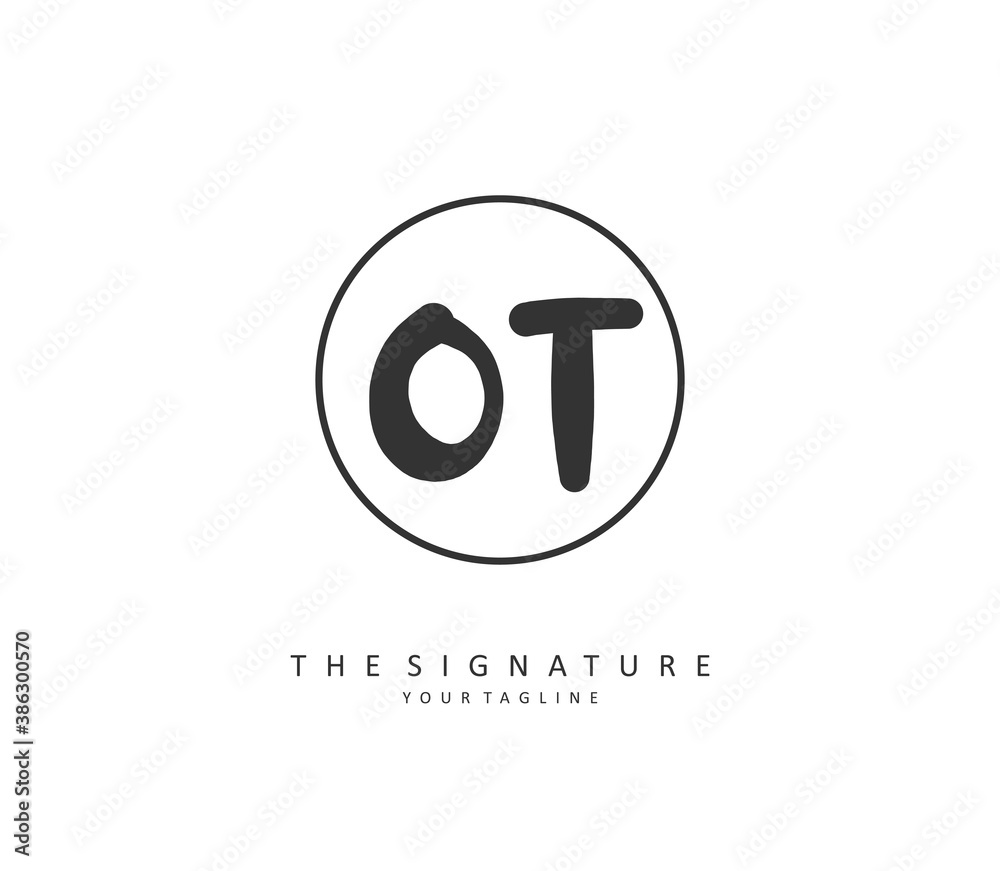 O T OT Initial letter handwriting and signature logo. A concept handwriting initial logo with template element. O T OT Initial letter handwriting and signature logo. A concept handwriting initial logo with template element.