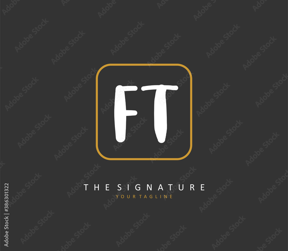 F T FT Initial letter handwriting and signature logo. A concept handwriting initial logo with template element. F T FT Initial letter handwriting and signature logo. A concept handwriting initial logo with template element.