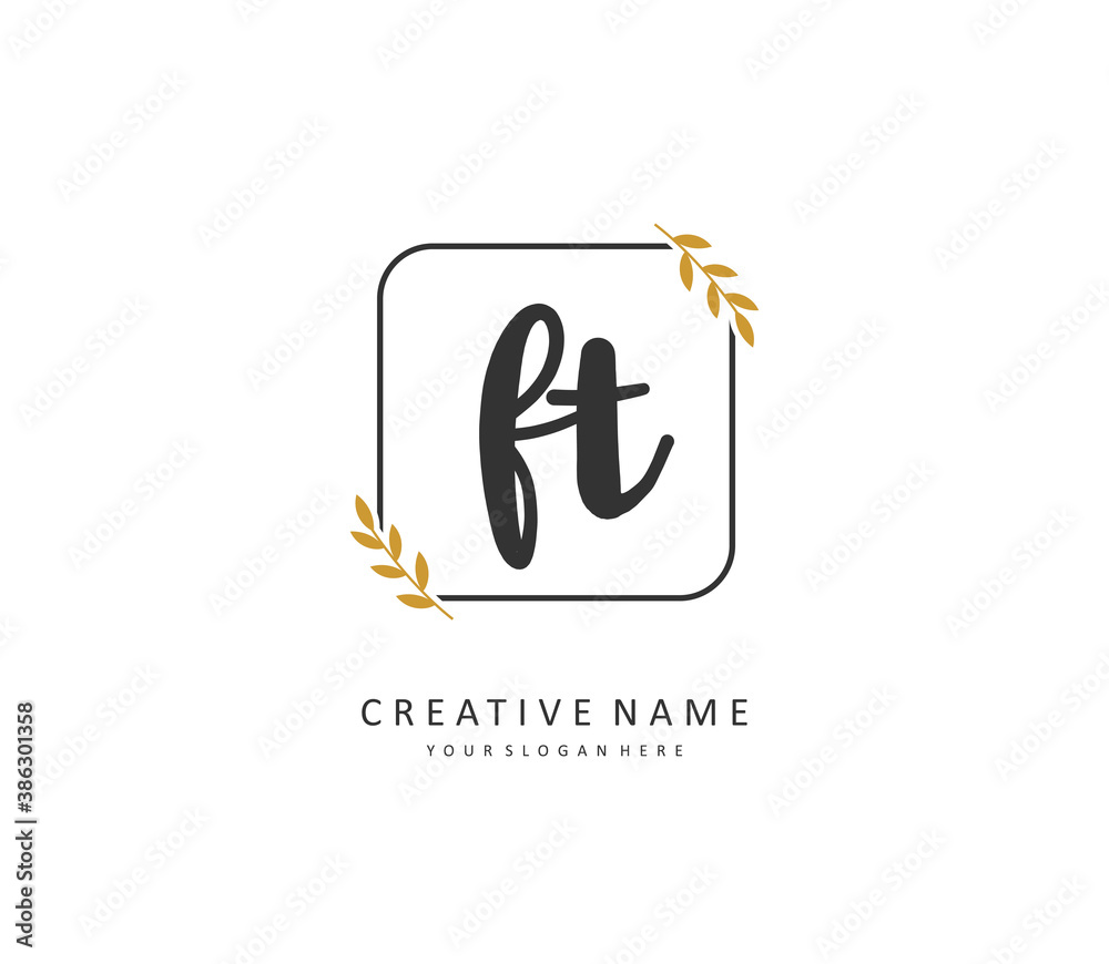 F T FT Initial letter handwriting and signature logo. A concept handwriting initial logo with template element. F T FT Initial letter handwriting and signature logo. A concept handwriting initial logo with template element.