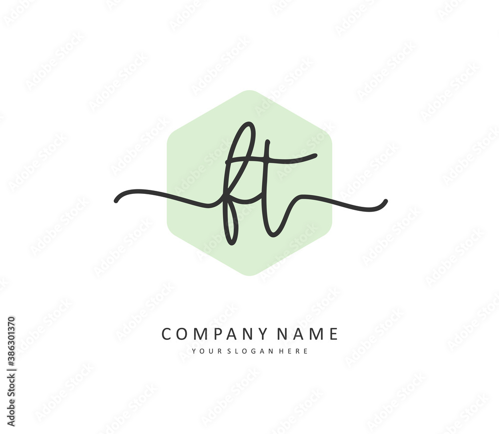 F T FT Initial letter handwriting and signature logo. A concept handwriting initial logo with template element. F T FT Initial letter handwriting and signature logo. A concept handwriting initial logo with template element.
