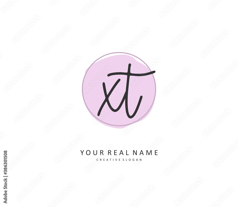 X T XT Initial letter handwriting and signature logo. A concept handwriting initial logo with template element. X T XT Initial letter handwriting and signature logo. A concept handwriting initial logo with template element.