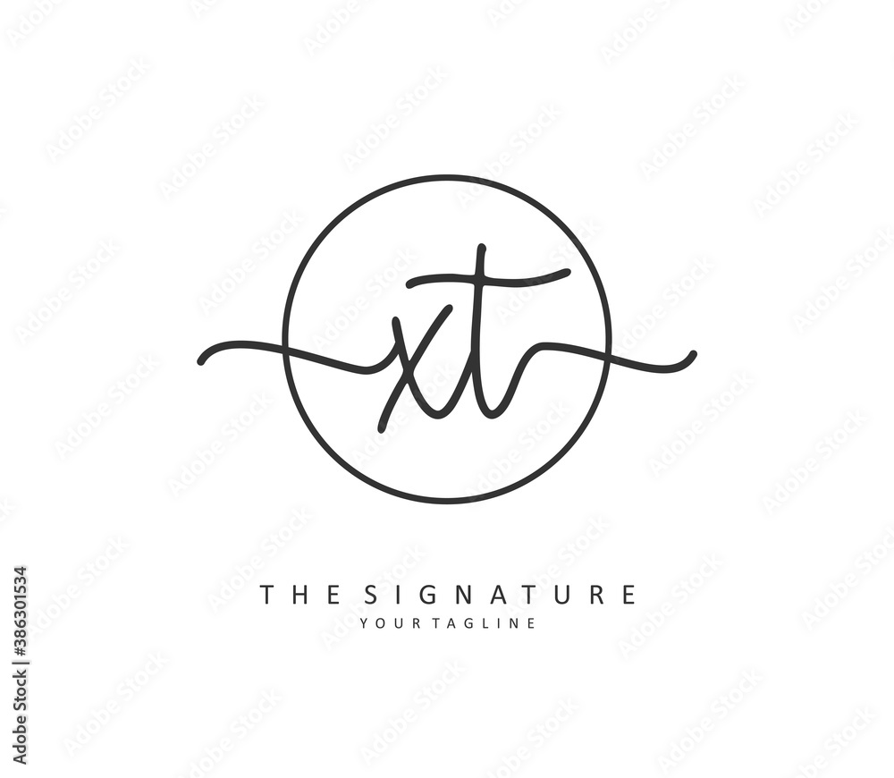 X T XT Initial letter handwriting and signature logo. A concept handwriting initial logo with template element. X T XT Initial letter handwriting and signature logo. A concept handwriting initial logo with template element.