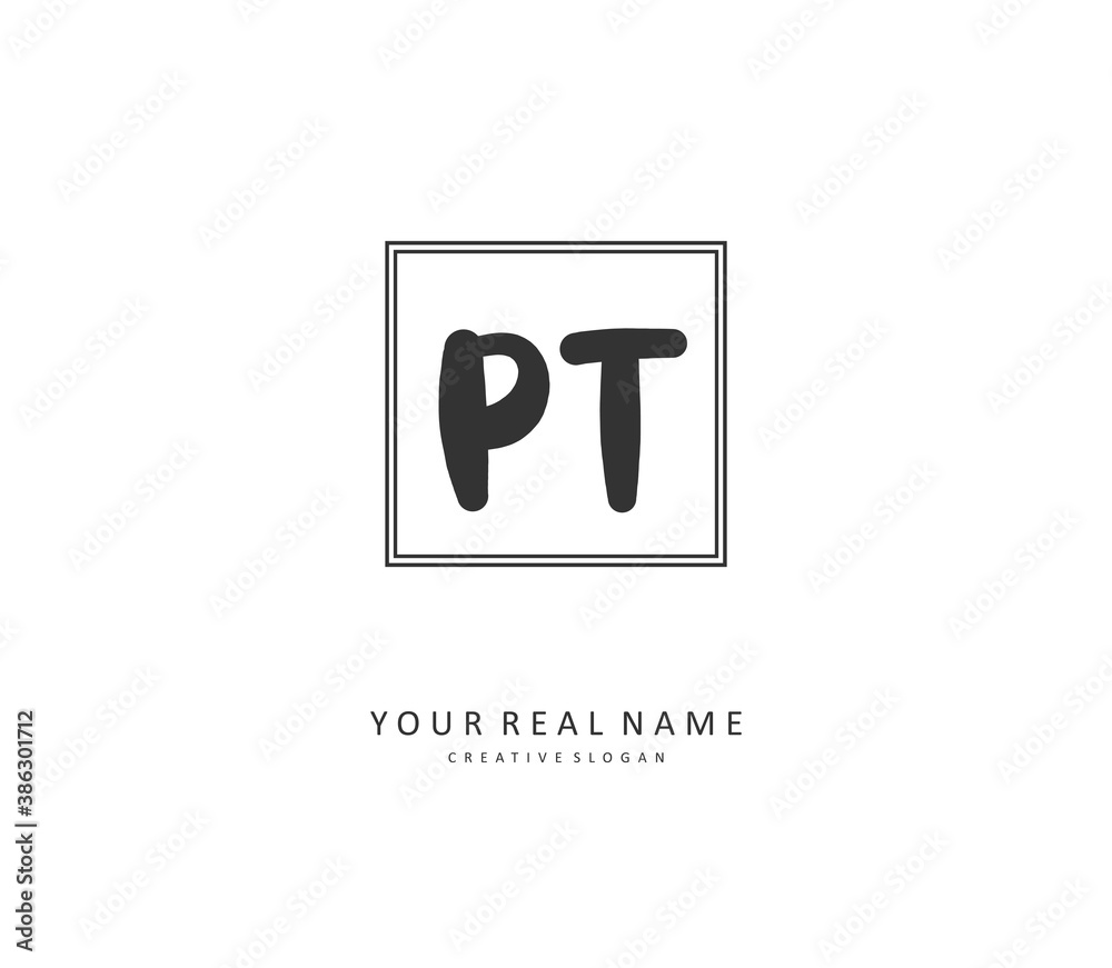 P T PT Initial letter handwriting and signature logo. A concept handwriting initial logo with template element. P T PT Initial letter handwriting and signature logo. A concept handwriting initial logo with template element.