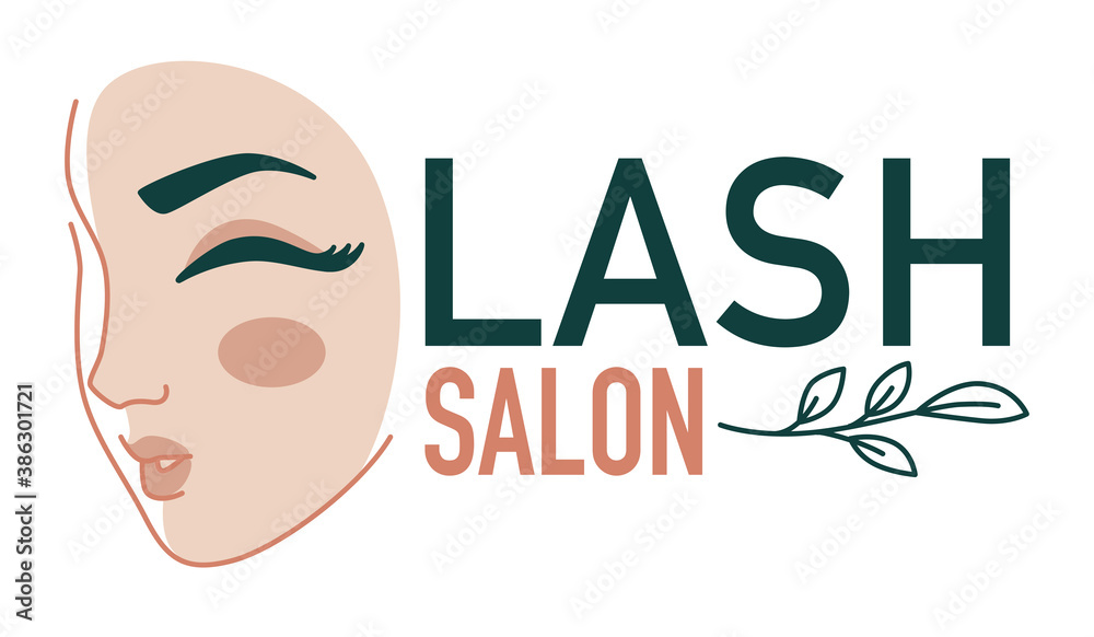 Eyelash extension salon, beauty studio for women vector Eyelash extension salon, beauty studio for women vector