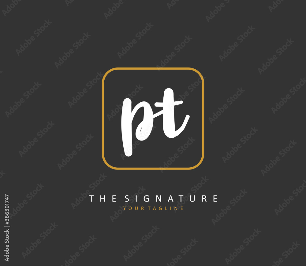 P T PT Initial letter handwriting and signature logo. A concept handwriting initial logo with template element. P T PT Initial letter handwriting and signature logo. A concept handwriting initial logo with template element.