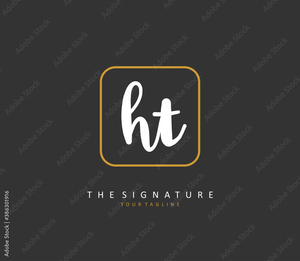 H T HT Initial letter handwriting and signature logo. A concept handwriting initial logo with template element. H T HT Initial letter handwriting and signature logo. A concept handwriting initial logo with template element.