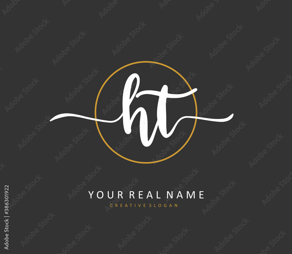 H T HT Initial letter handwriting and signature logo. A concept handwriting initial logo with template element. H T HT Initial letter handwriting and signature logo. A concept handwriting initial logo with template element.