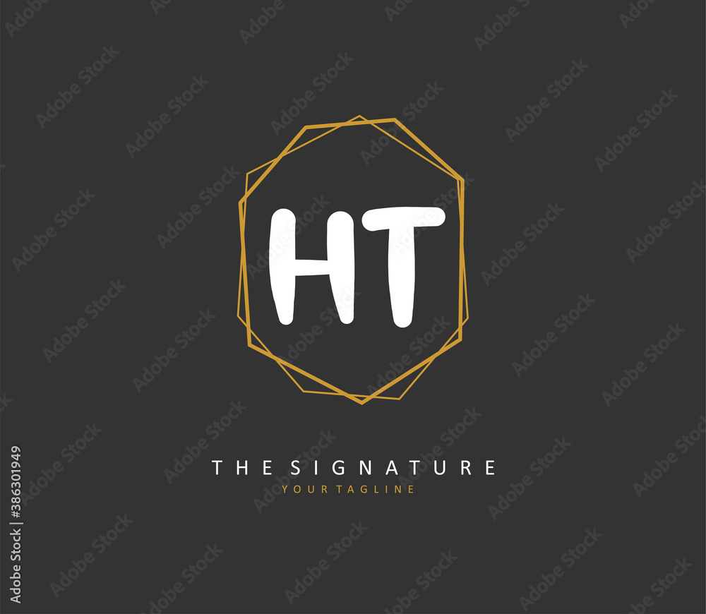 H T HT Initial letter handwriting and signature logo. A concept handwriting initial logo with template element. H T HT Initial letter handwriting and signature logo. A concept handwriting initial logo with template element.