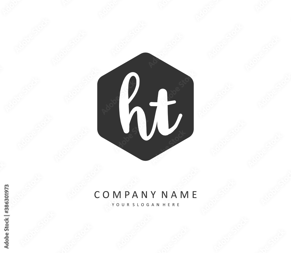 H T HT Initial letter handwriting and signature logo. A concept handwriting initial logo with template element. H T HT Initial letter handwriting and signature logo. A concept handwriting initial logo with template element.