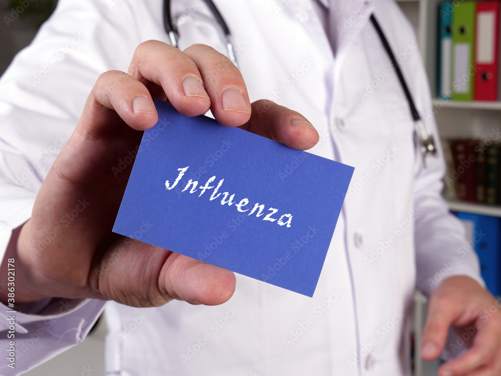 Health care concept about Influenza  with inscription on the page.