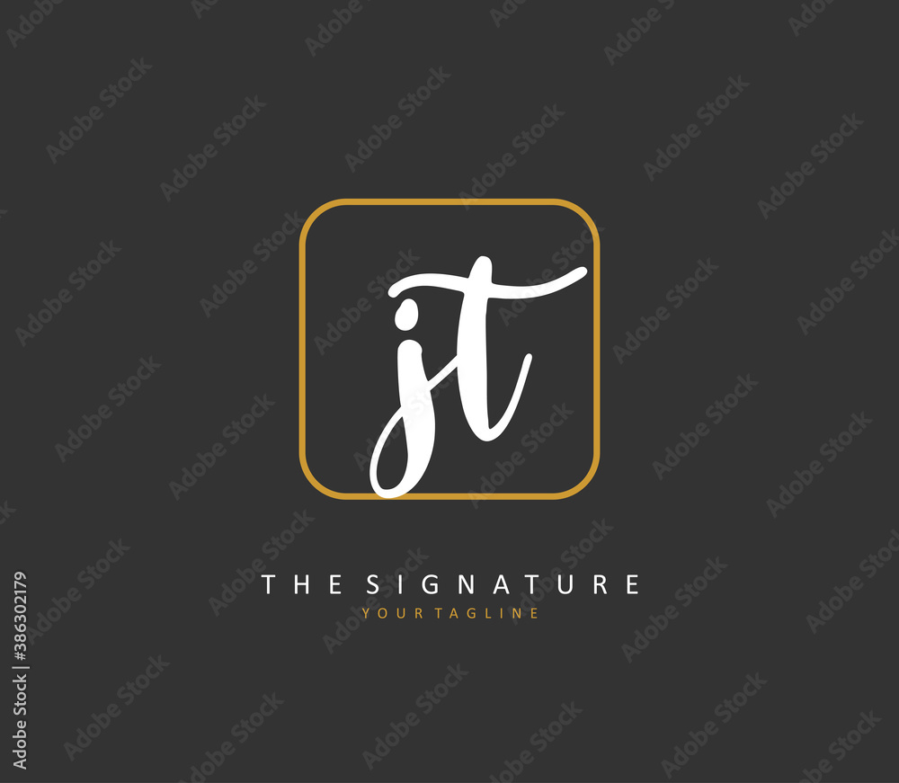 J T JT Initial letter handwriting and signature logo. A concept handwriting initial logo with template element. J T JT Initial letter handwriting and signature logo. A concept handwriting initial logo with template element.