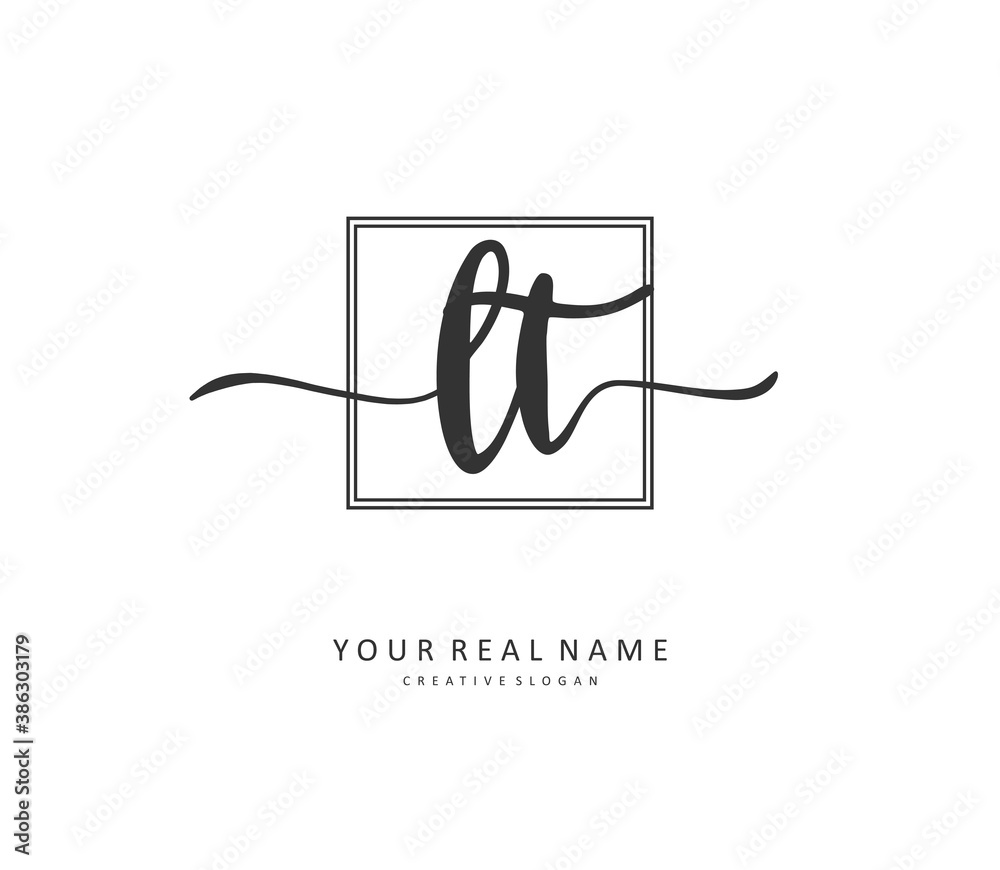 L T LT Initial letter handwriting and signature logo. A concept handwriting initial logo with template element. L T LT Initial letter handwriting and signature logo. A concept handwriting initial logo with template element.
