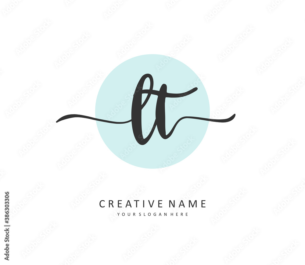 L T LT Initial letter handwriting and signature logo. A concept handwriting initial logo with template element. L T LT Initial letter handwriting and signature logo. A concept handwriting initial logo with template element.