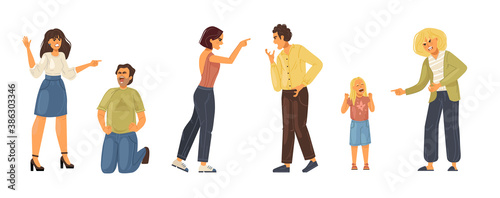 Angry people person. Conflict colleagues, disagreements, negative emotions, aggressively emotionally relationship people. Elderly, couple quarrel, quarrel between husband,wife, friends