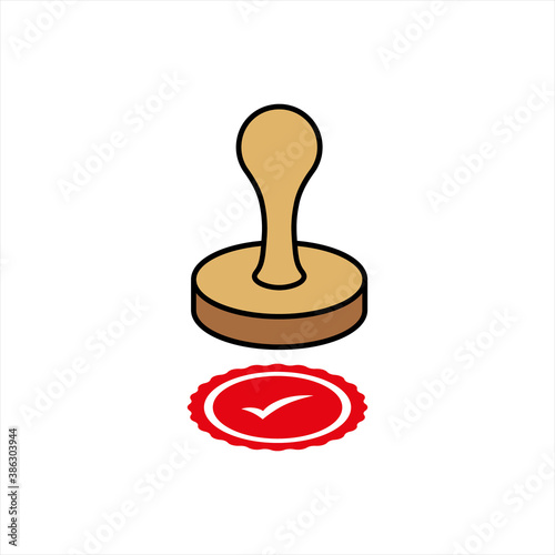 stamp icon isolated sign symbol and flat style for app, web and digital design. Vector illustration.