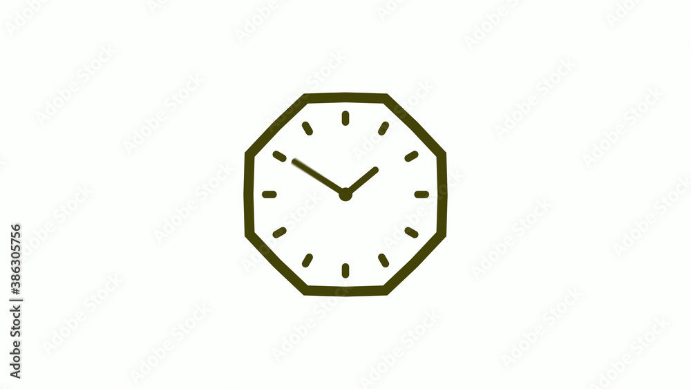 New 12 hours counting down clock icon on white background, Yellow dark counting down clock icon New 12 hours counting down clock icon on white background, Yellow dark counting down clock icon