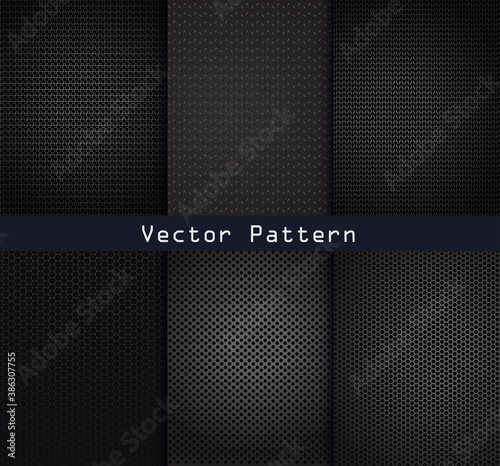 Vector black metal patterns texture steel background