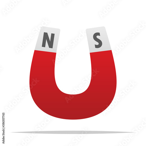 Red magnet vector isolated illustration
