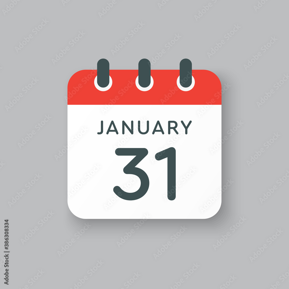 Icon day date 31 January, template calendar page Icon day date 31 January, template calendar page
