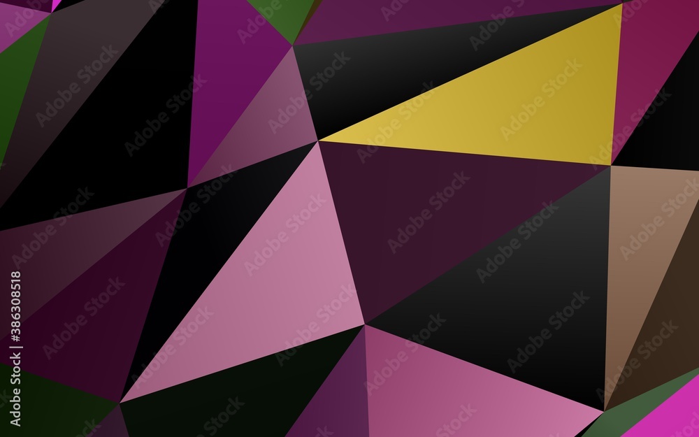 Fototapeta premium Light Pink, Green vector shining triangular background.