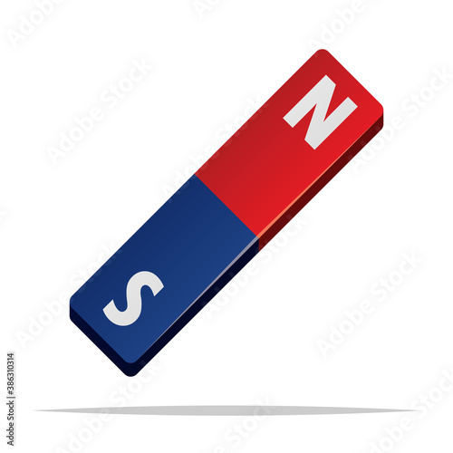 Bar magnet vector isolated illustration