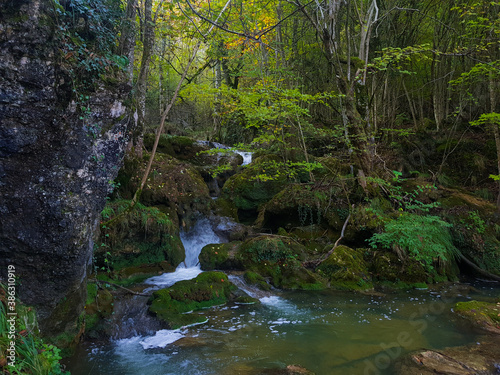 waterfall in the forest of ANDOIN in ALAVA