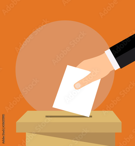 hand holding voting paper