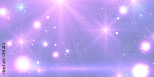 Abstract magical background with glowing lights and sparkles. 
