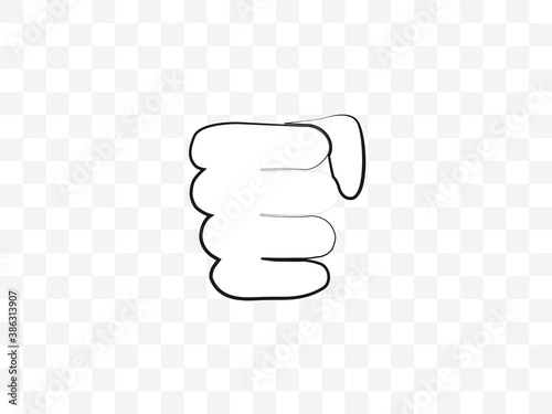 Bump, fist icon on transparent background. Vector illustration, flat.