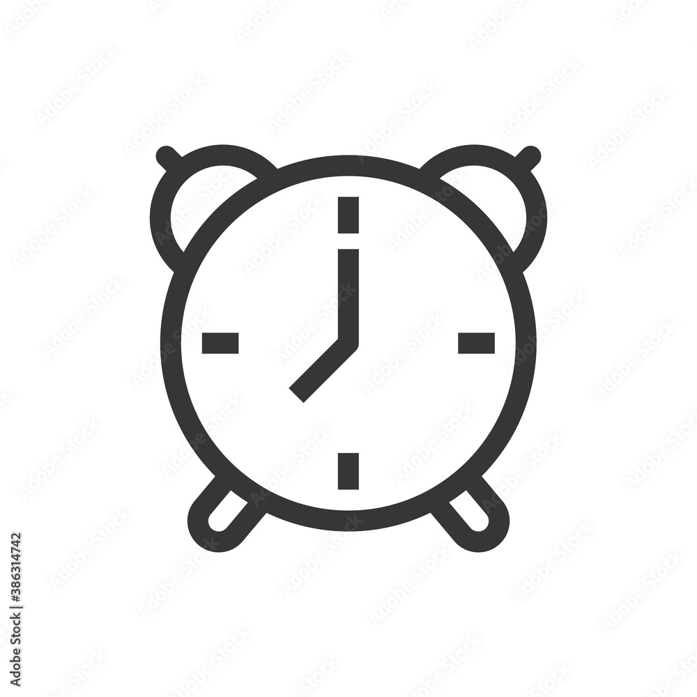 Alarm clock line style isolated vector icon. Linear pictograms on white background. Interface icon Alarm clock line style isolated vector icon. Linear pictograms on white background. Interface icon